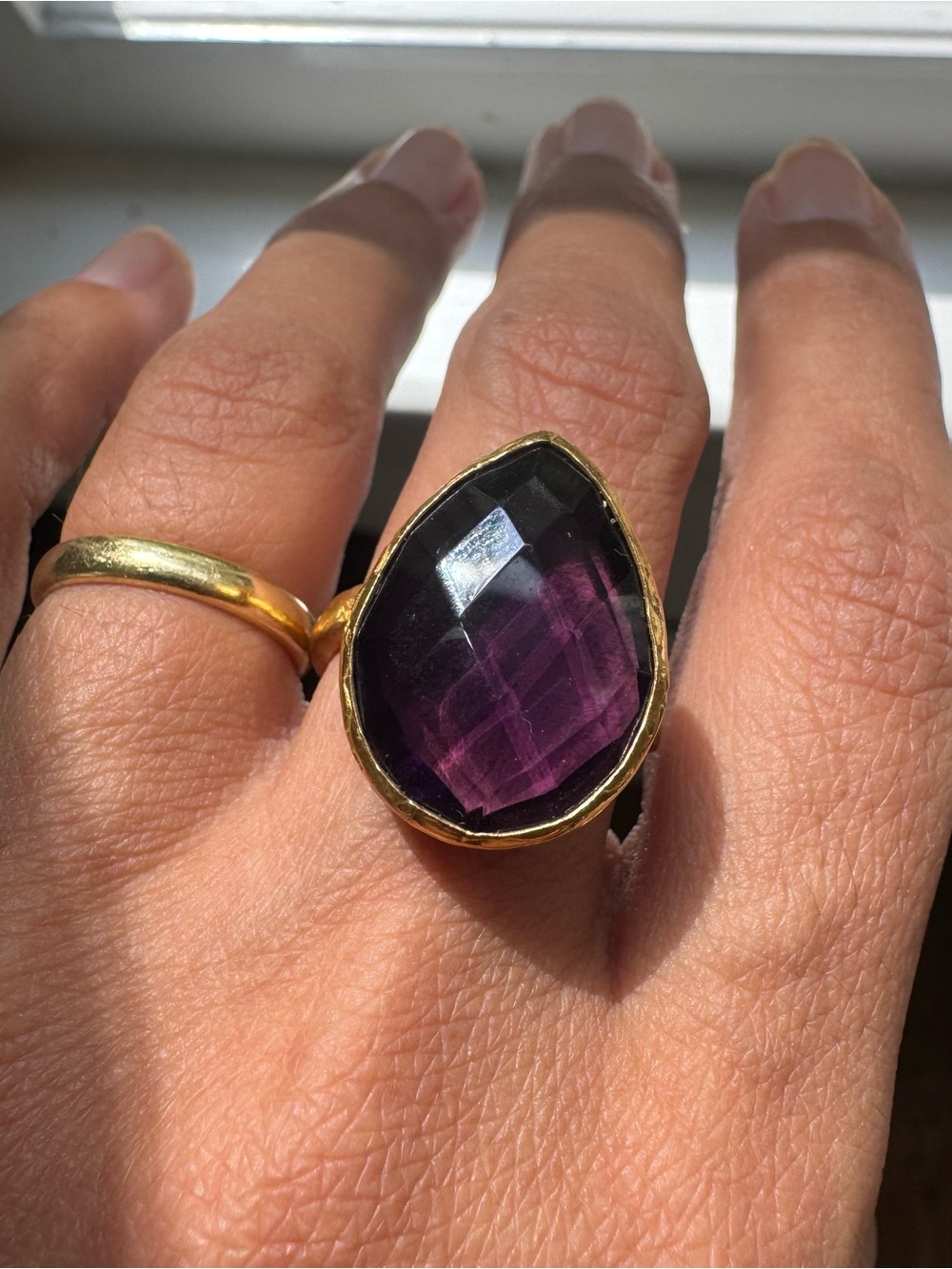 NEW Amethyst Ring / Gold plated